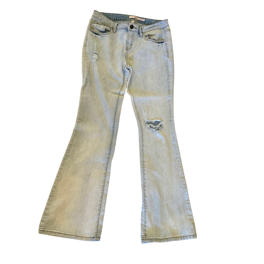 Bongo Skinny Bootcut Distressed Denim Jeans | Light Wash | Size 9